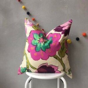 Pink Floral Velour cushion
